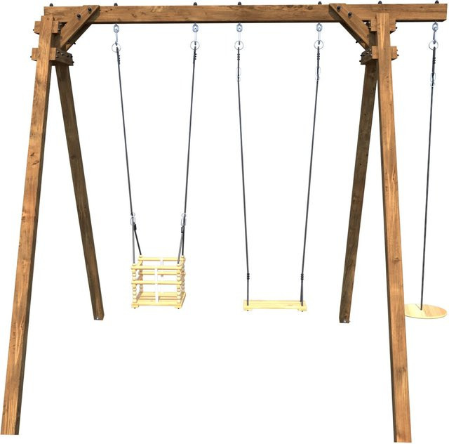 Soulet Holzschaukel Ulysse in Braun, B/T/H: 240 x 207 x 224 cm - Bild 1
