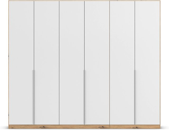 RAUCH Drehtürenschrank Alabama in Weiß und Eiche mit Aluminiumgriffen, B/H: 271 x 229 cm