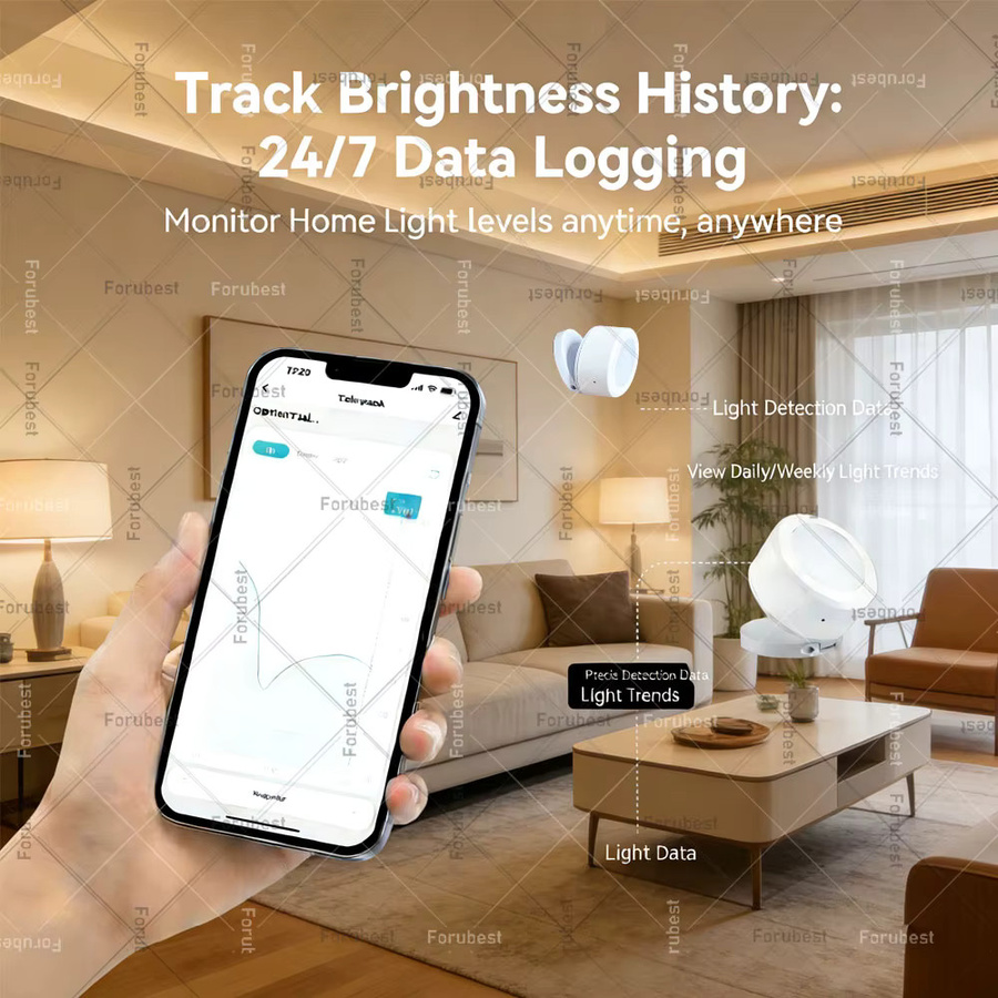 Tuya ZigBee Lichtsensor zur Smart Home Automation mit App-Steuerung in Weiß - Bild 2