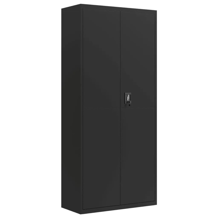 vidaXL Aktenschrank aus Stahl in Schwarz mit Türen und Schloss für dein Büro, B/T/H: 90 x 40 x 200 cm - Bild 2