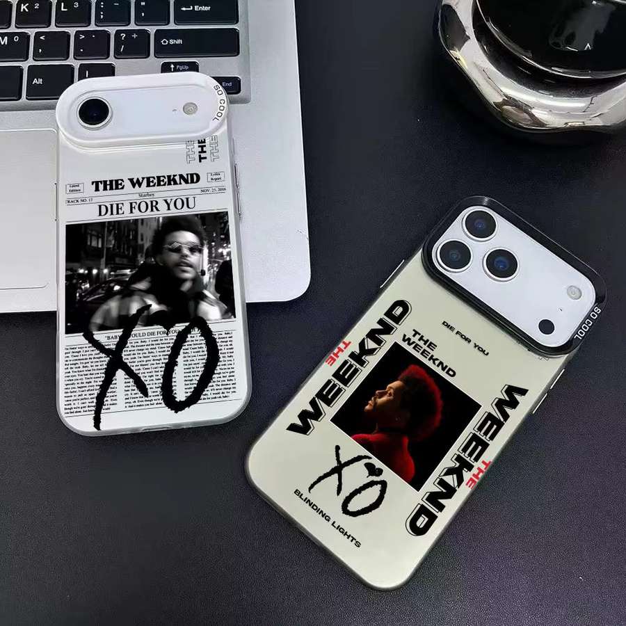 Xo XO Die W-Weeknd Handyhülle für iPhone 11 bis 17 Pro Max Air Matte Laser Aurora stoßfeste Funda in Weiß - Bild 2