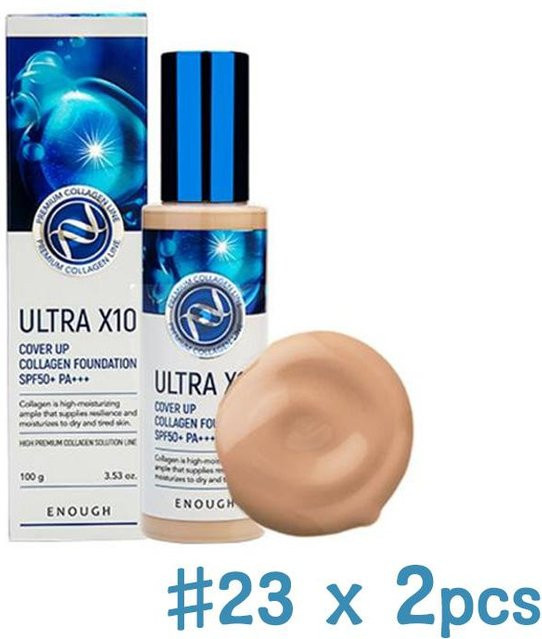 Genug Premium Ultra X10 Cover Up Collagen Foundation, Natürliches Beige, 100 ml - Bild 1