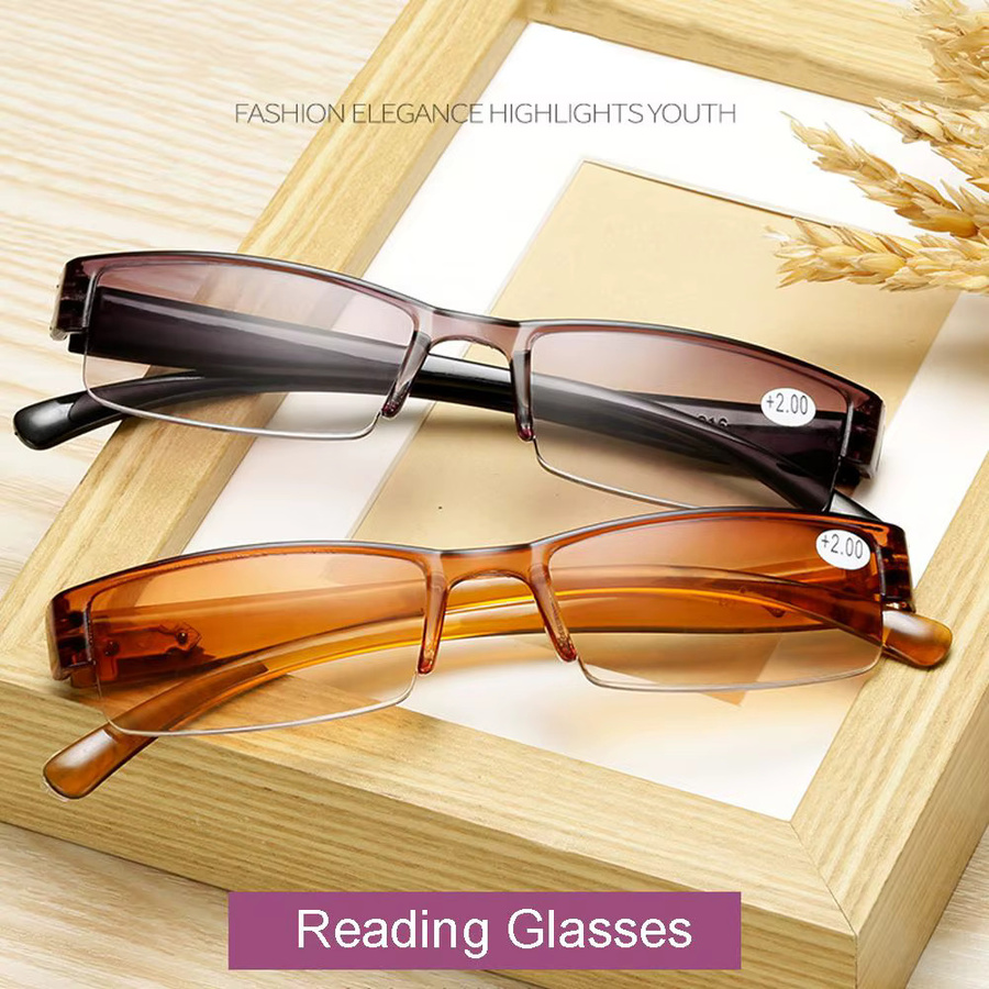Koreanische Mode Lesebrille, Halbrahmen, rectangular, plastic, unisex, transparent - Bild 2