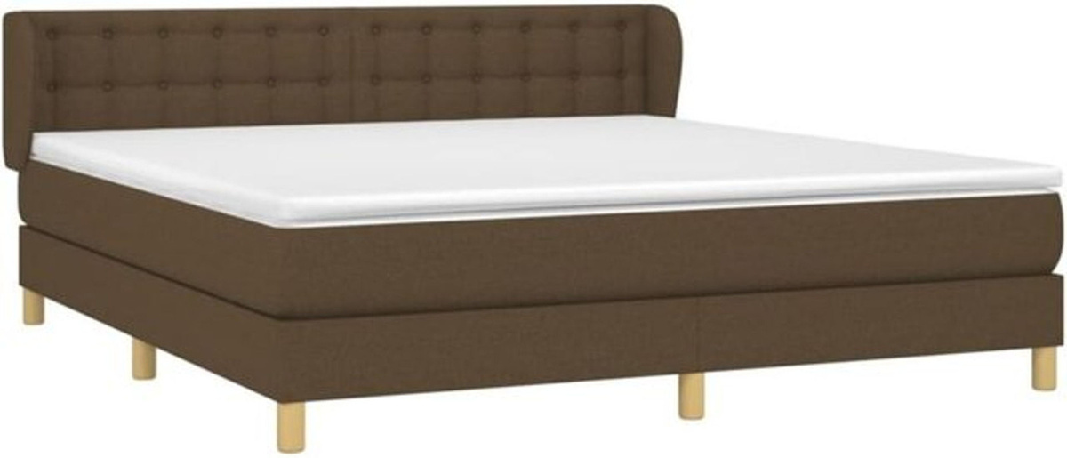vidaxl Boxspringbett mit Matratze aus Stoff in Braun und Weiß, B/T/H: 200 x 180 x 78 cm - Bild 1