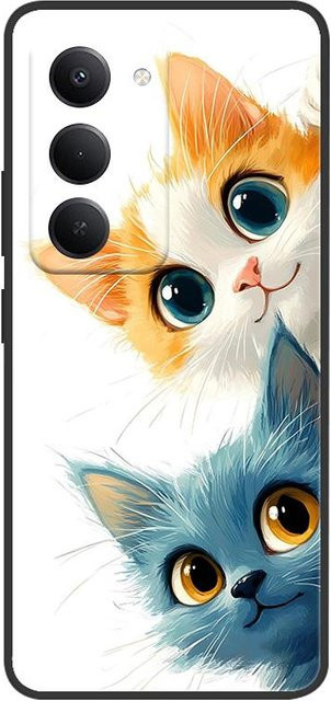 Xiaomi Redmi 15 4G Handyhülle aus weichem Silikon mit Marmor-Design in Schwarz und Multicolour - Bild 1