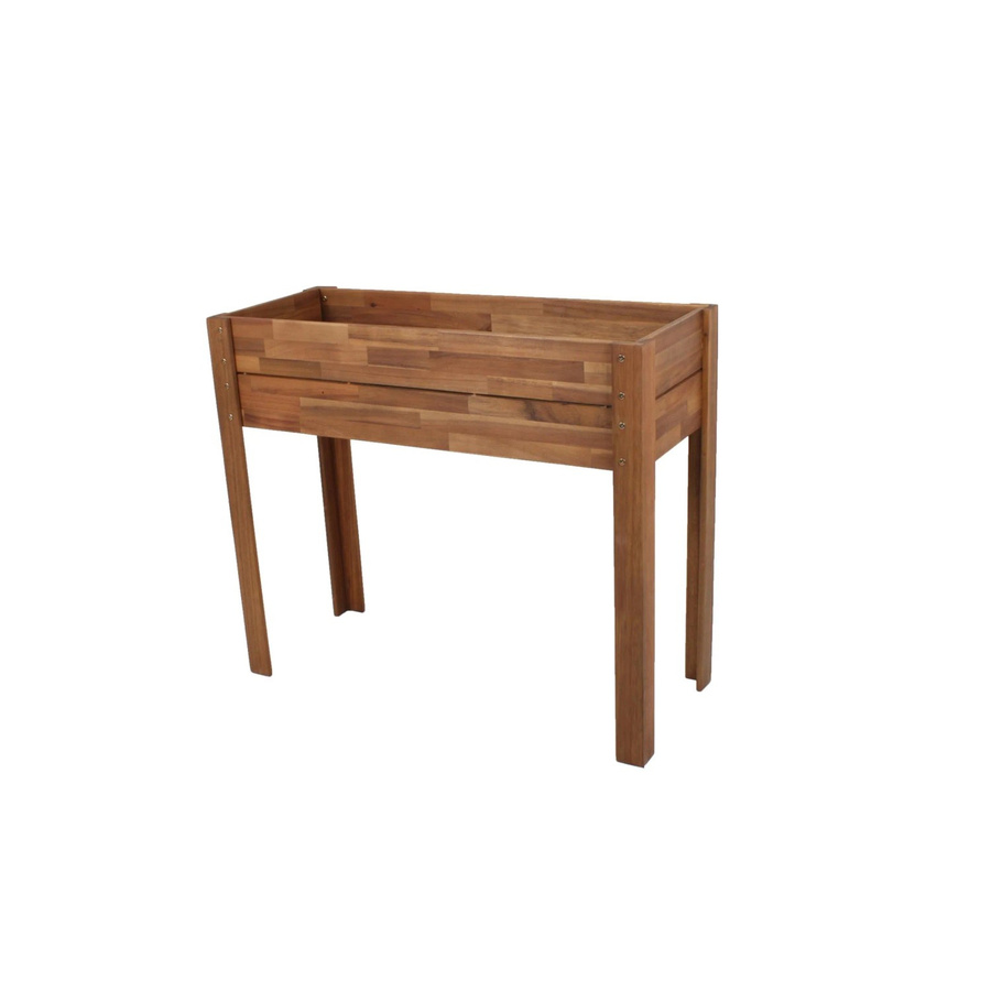 DELUKE Hochbeet ROBERT aus Akazie in Braun für Garten, Balkon und Terrasse, B/T/H: 84 x 40 x 40 cm - Bild 2