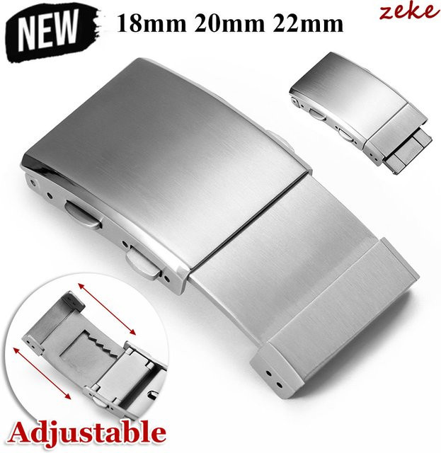 crazyband Uhrenschnalle Edelstahl, Silber, 18/20/22 mm, Unisex - Bild 1