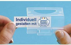 ELBA Einsteckschilder für ELBA vertic Komfort-Sichtreiter, 4-zeilig beschriftbar, Weiß, B: 58 mm, H: 18 mm, 10 Bogen à 50 Stück - Bild 1