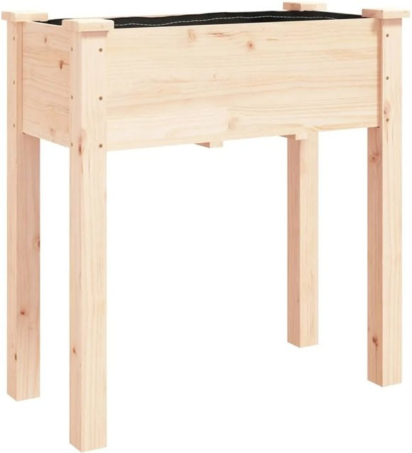 vidaXL Pflanzkübel mit Einsatz aus Massivholz Tanne in Braun und Beige, B/T/H: 71 x 37 x 76 cm - Bild 1