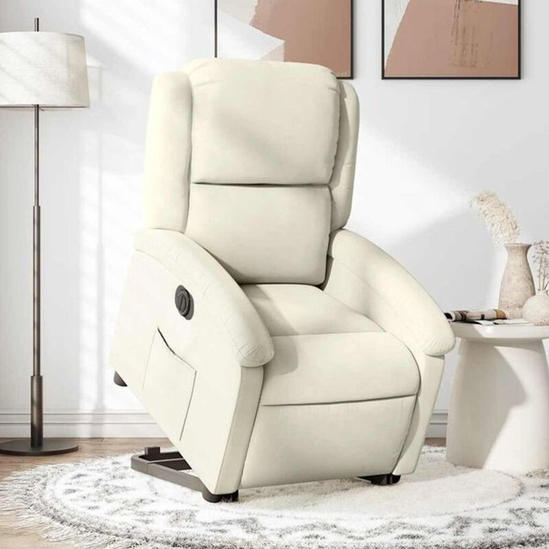 Elektrischer Relaxsessel mit Aufstehhilfe von vidaxl in Beige aus Samt - Bild 1