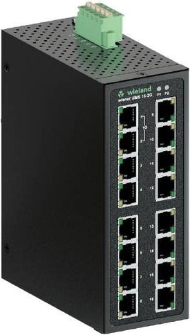 Wieland Electric 83.040.0160.0 WIENET UMS 16-2G Netzwerk Switch Schwarz mit 16 Ports und 1 Gbit/s Ethernet/LAN - Bild 1