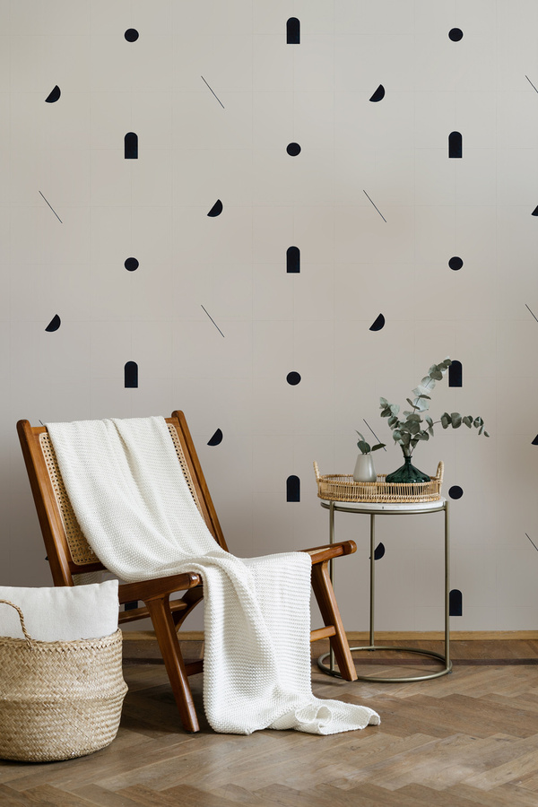 Coordonne Tapete Shape Study mit geometrischem Motiv in Creme/Schwarz - Bild 1