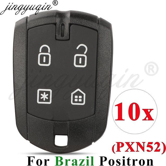 Jingyuqin 10er Set Schlüsselgehäuse für Brasilien Positron PXN52 293 EX300 330 360 mit 4-Tasten Steuerung in Schwarz - Bild 1