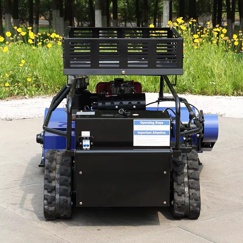 AIWEIYA Geländegängiger Roboter-Rasenmäher mit Raupenantrieb und 4-Takt-Benzinmotor in Blau - Bild 3