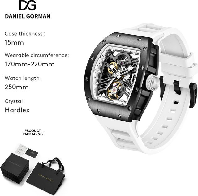 Daniel Gorman Armbanduhr Automatik, Edelstahl, Schwarz, Herren - Bild 1