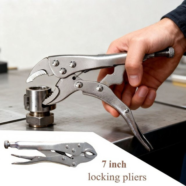 MacWork 7-Zoll-Hochleistungs-Gripzange mit verstellbaren Metallgesichtern in Silber - Bild 1