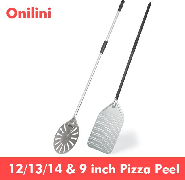 Onilini Pizzaschaufel Set aus eloxierter Aluminiumlegierung mit langem Griff in Schwarz und Silber - Bild 1