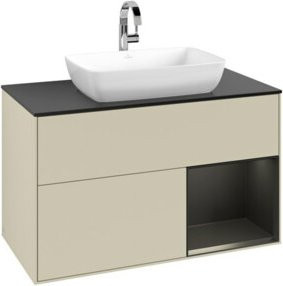 V&B Waschtischunterschrank Finion 100 in Blau und Grau lackiert, B/T/H: 100 x 50,1 x 50,1 cm - Bild 1