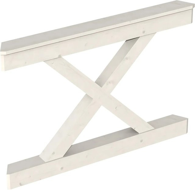 Skan Holz Brüstung Andreaskreuz aus Fichte in Weiß, B: 120 cm, H: 84 cm - Bild 1
