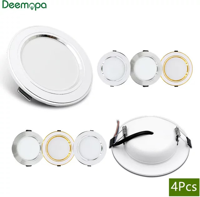 DEEMOPA 4er Set LED-Downlights Runde Einbau-Deckenleuchten in Weiß für Innenbeleuchtung - Bild 1