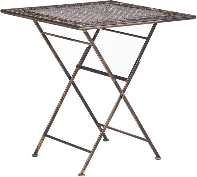 Beliani Klappbarer Tisch BORMIO in Schwarz und Gold, B/T/H: 70 x 70 x 74 cm - Bild 1