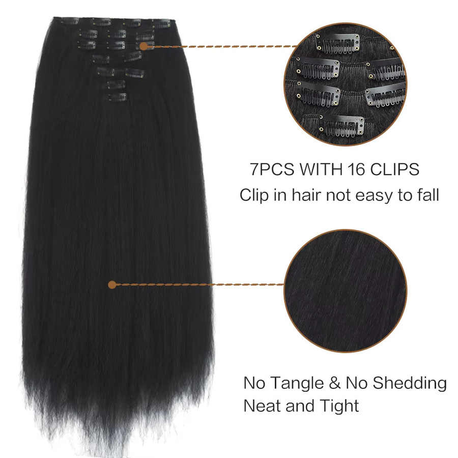 LUPU Clip-in-Haarverlängerungen YAKI, 7-teilig, synthetisch, Damen - Bild 2