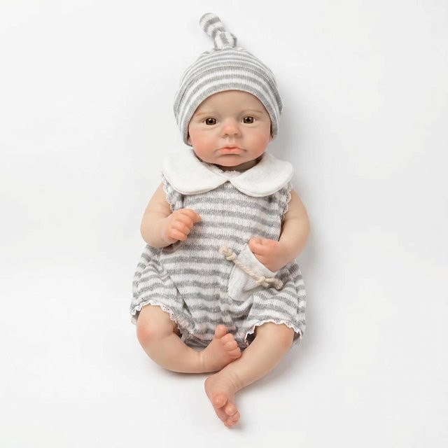 NPK Loulou Kunstpuppe Baby Junge, Silikon, 12 Zoll - Bild 1