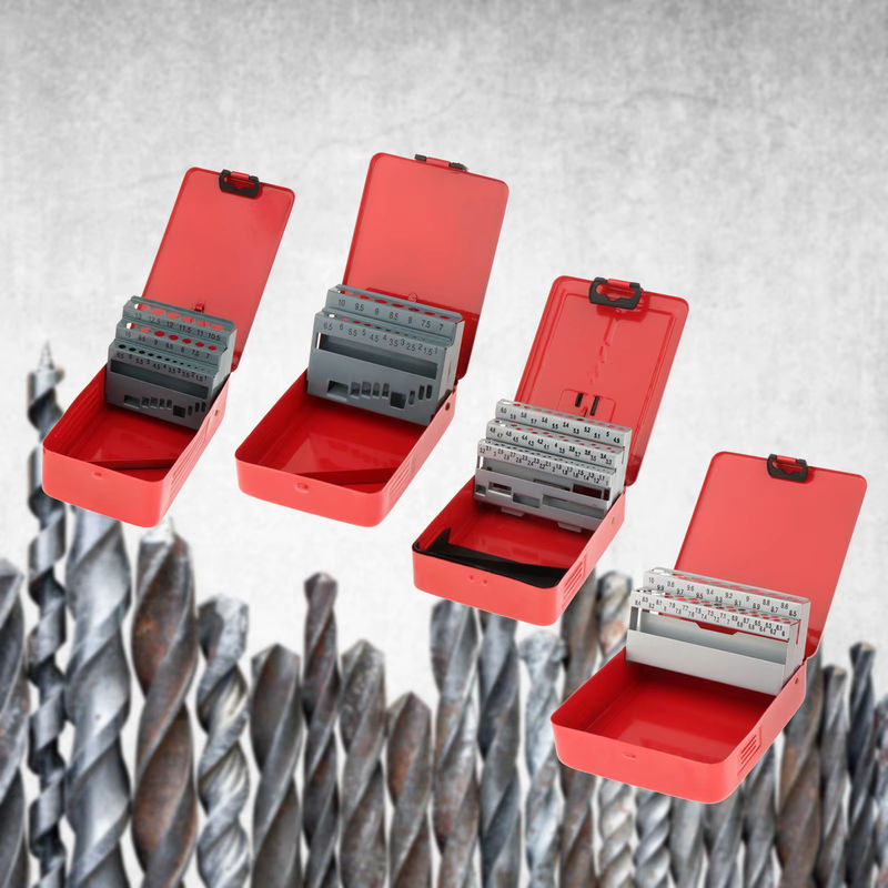 Professioneller Spiralbohrer-Kasten aus Metall in Rot als Bohrer-Organizer und Aufbewahrungskoffer - Bild 2
