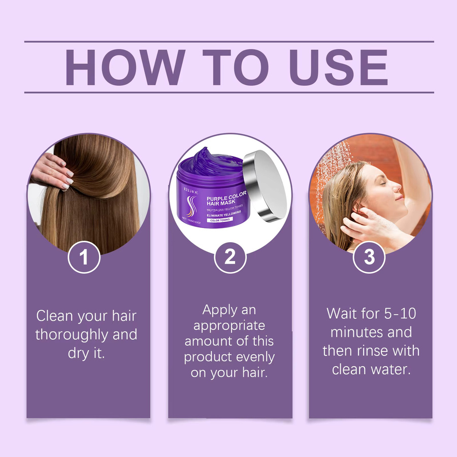 eelhoe Keratin Haarmaske Lila, für strapaziertes Haar, 100g - Bild 3