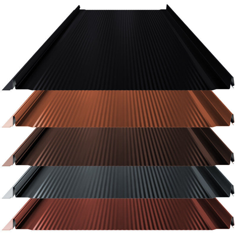 Stehfalz High-Tech Dach und Wand von Blachotrapez GmbH aus Stahl mit Nanowelle, Breite: 52,8 cm, 0,50 mm Materialstärke, Farbe: Mehrfarbig - Bild 1