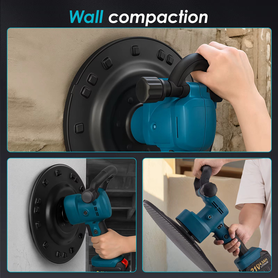 Rbefeuly Akku-Wandglättungs-Poliermaschine in Blau mit 6 Geschwindigkeiten und automatischem Mixer zum Verputzen von Wandbeton und Zementmörtel - Bild 6