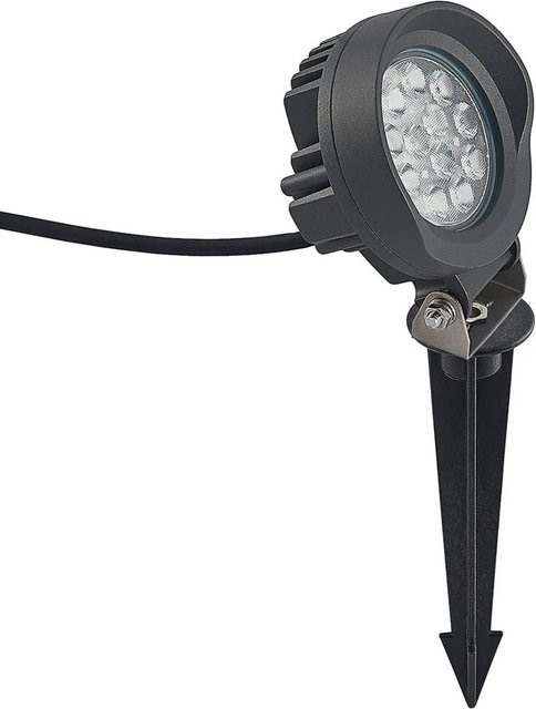 Lindby LED Außenleuchte Emar Modern Schwarz aus Aluminium und Glas mit Erdspieß - Bild 1