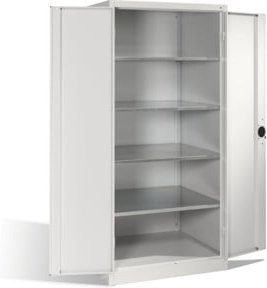 C+P Schwerlast-Werkzeugschrank XXL mit Drehtüren und 4 Regalböden in Lichtgrau, H: 195 cm, B: 93 cm, T: 80 cm - Bild 1