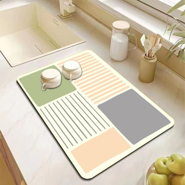 Rutschfestes Silikon-Trockenpad für die Küche als saugfähige Matte zum Schutz deiner Arbeitsplatte und als Kaffeemaschinen-Pad, rechteckig - Bild 1
