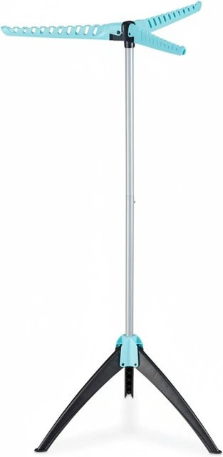 Relaxdays Bügelwäscheständer klappbar aus Kunststoff und Eisen in Türkis, Höhe: 128 cm, Breite: 56,5 cm - Bild 1