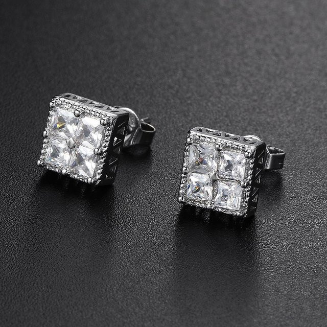 YULIN Ohrstecker, Gold, Zirkonia, Herren, quadratisch - Bild 1