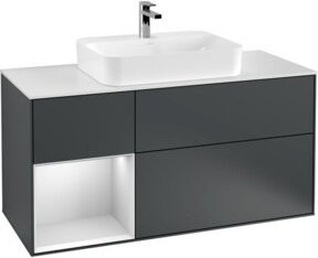 V&B Waschtischunterschrank Finion in Mittelblau lackiert, Breite: 120 cm, Tiefe: 50,1 cm, Höhe: 50,1 cm - Bild 1