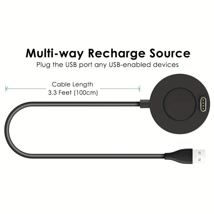 USB-Ladestation für Garmin Smartwatches Vivoactive 3/4/4S, Fenix 5S/5X/6S/6X, Venu 2/2S in Schwarz mit USB-C Anschluss - Bild 2