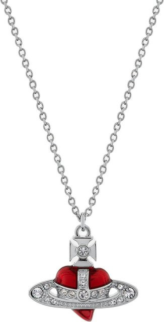 Vivienne Westwood Halskette, Herz Saturn Form, Silber, Kristall, Unisex - Bild 1