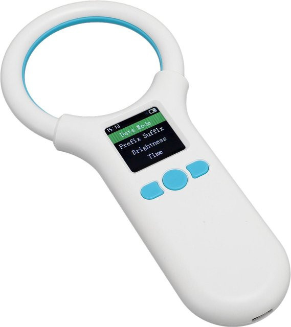Igeteck Haustier-Mikrochip-Leser USB mit 1,44 Zoll TFT LCD Display, 134,2 KHz und 125 KHz, EMID FDX B Tierchip-ID-Tag-Scanner, Weiß - Bild 1
