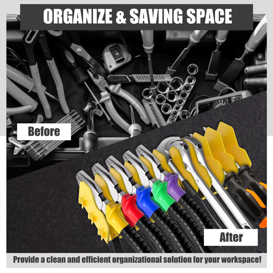 Toorise Zangen-Organizer-Rack aus Kunststoff mit 10 Slots und rutschfester Gummiunterseite, Blau, Breite: 25,4 cm, Höhe: 6,6 cm - Bild 3
