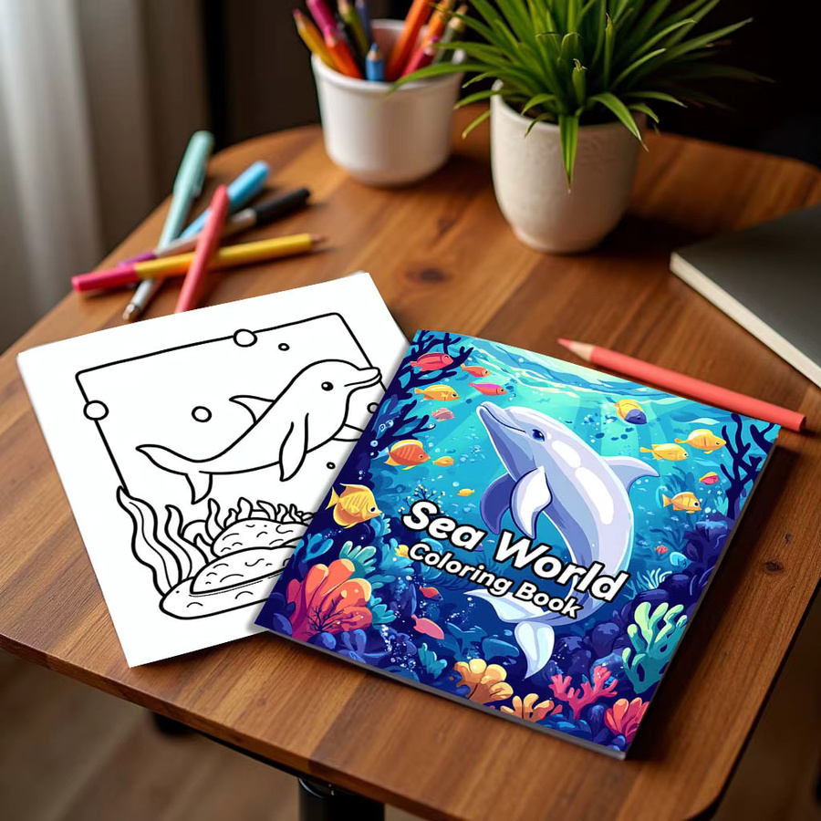 Malbuch Sea World für Erwachsene und Jugendliche mit 24 handgemalten Graffiti-Illustrationen, A4, Mehrfarbig - Bild 3