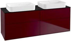 Villeroy & Boch Waschtischunterschrank Finion Wandmontage in Peony Matt mit LED-Beleuchtung und Glaselementen, B/H/T: 160 x 60,3 x 50,1 cm - Bild 1