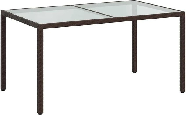 Furnicato Gartentisch aus Poly Rattan und gehärtetem Glas in Braun, B/T/H: 150 x 90 x 75 cm - Bild 1