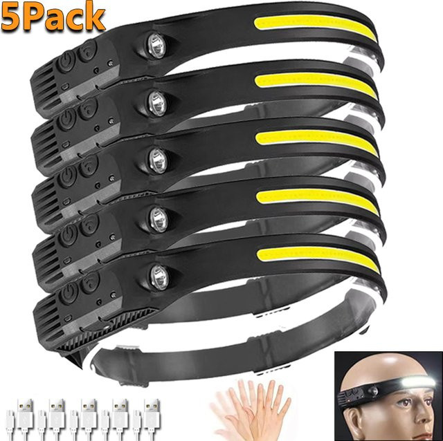 Heinast LED Scheinwerfer mit Bewegungssensor und COB-Funktion, USB-aufladbare wasserdichte Taschenlampe und Camping-Laterne in Schwarz - Bild 1