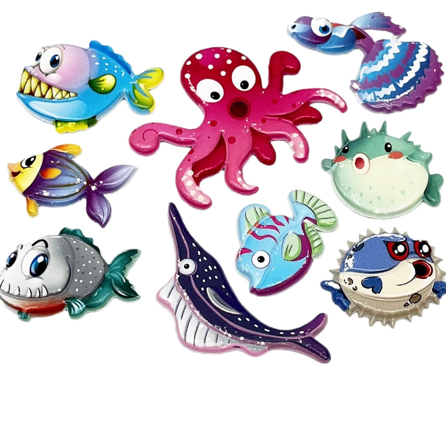 4 Stück Oktopus 3D Puffy Aufkleber in Multicolour für Scrapbooking und DIY Journaling - Bild 2