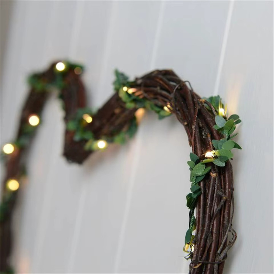 LED Kupferdraht Beleuchtungskette mit grünen Blättern, Batteriebetrieben, für Dekoration bei Hochzeit, Weihnachten oder Party - Bild 3
