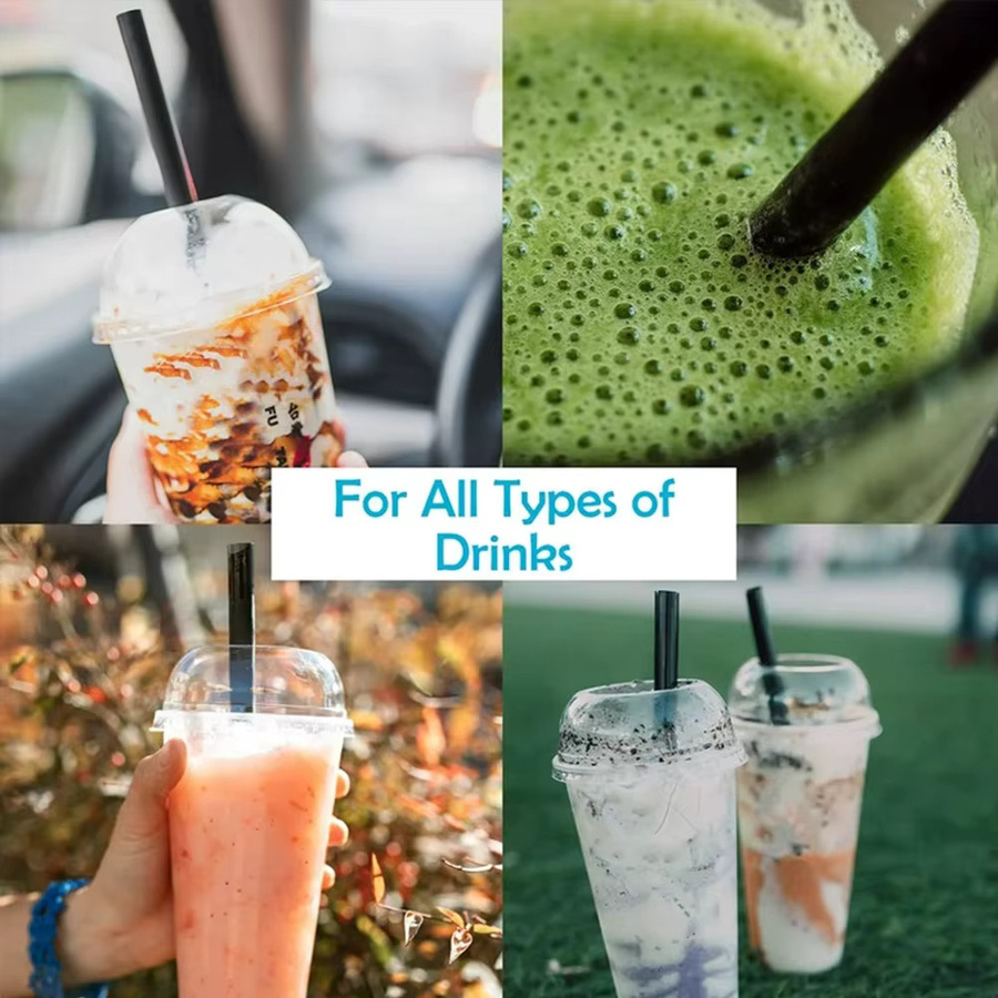 ZOMASOU Große Trinkhalme für Milchshakes und Bubble Tea in Schwarz und Blau - Bild 4