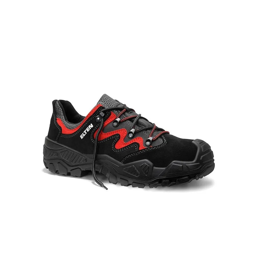 Elten Sicherheitshalbschuh MICK BLACK RED Low ESD S2 aus Leder in Schwarz Rot Multicolour Größe 41 - Bild 2