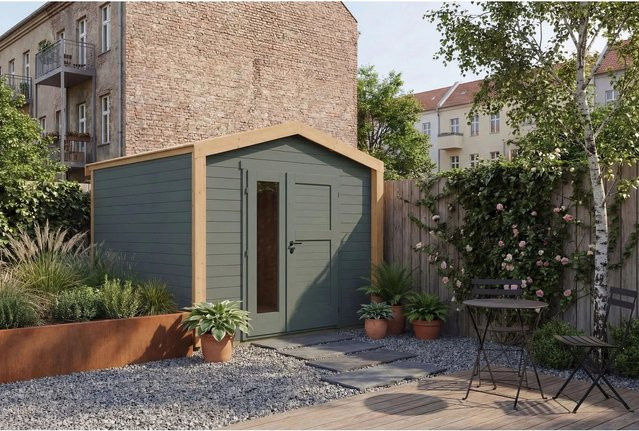 Weka Gartenhaus Killarney Satteldach in Schwarz-Grün B/T/H: 311 x 300 x 246 cm - Bild 1